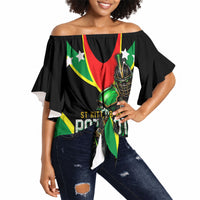 Personalized St Kitts And Nevis Patriots Cricket Off Shoulder Wrap Waist Top Dynamic Player Celebration Team Pride