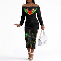 Personalized St Kitts And Nevis Patriots Cricket Off The Shoulder Long Sleeve Dress Dynamic Player Celebration Team Pride