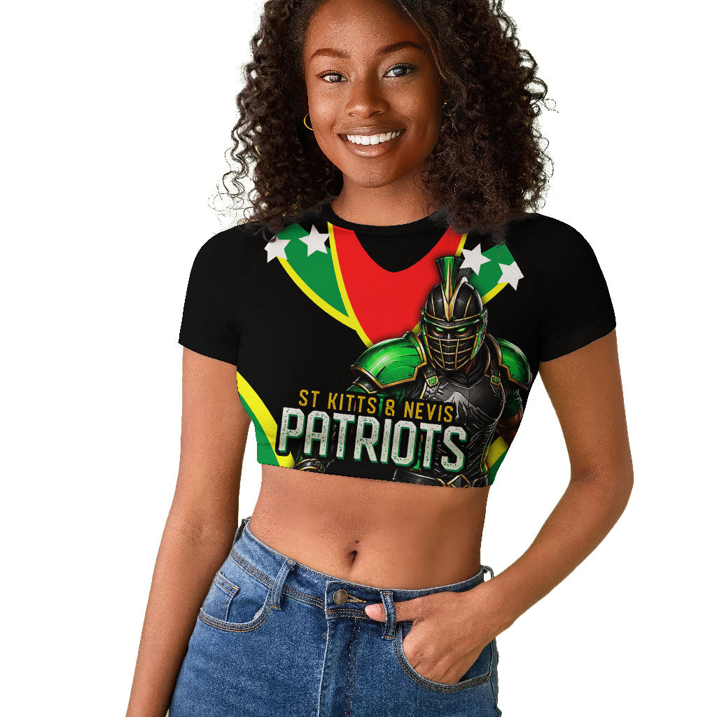 Personalized St Kitts And Nevis Patriots Cricket Raglan Cropped T shirt Dynamic Player Celebration Team Pride