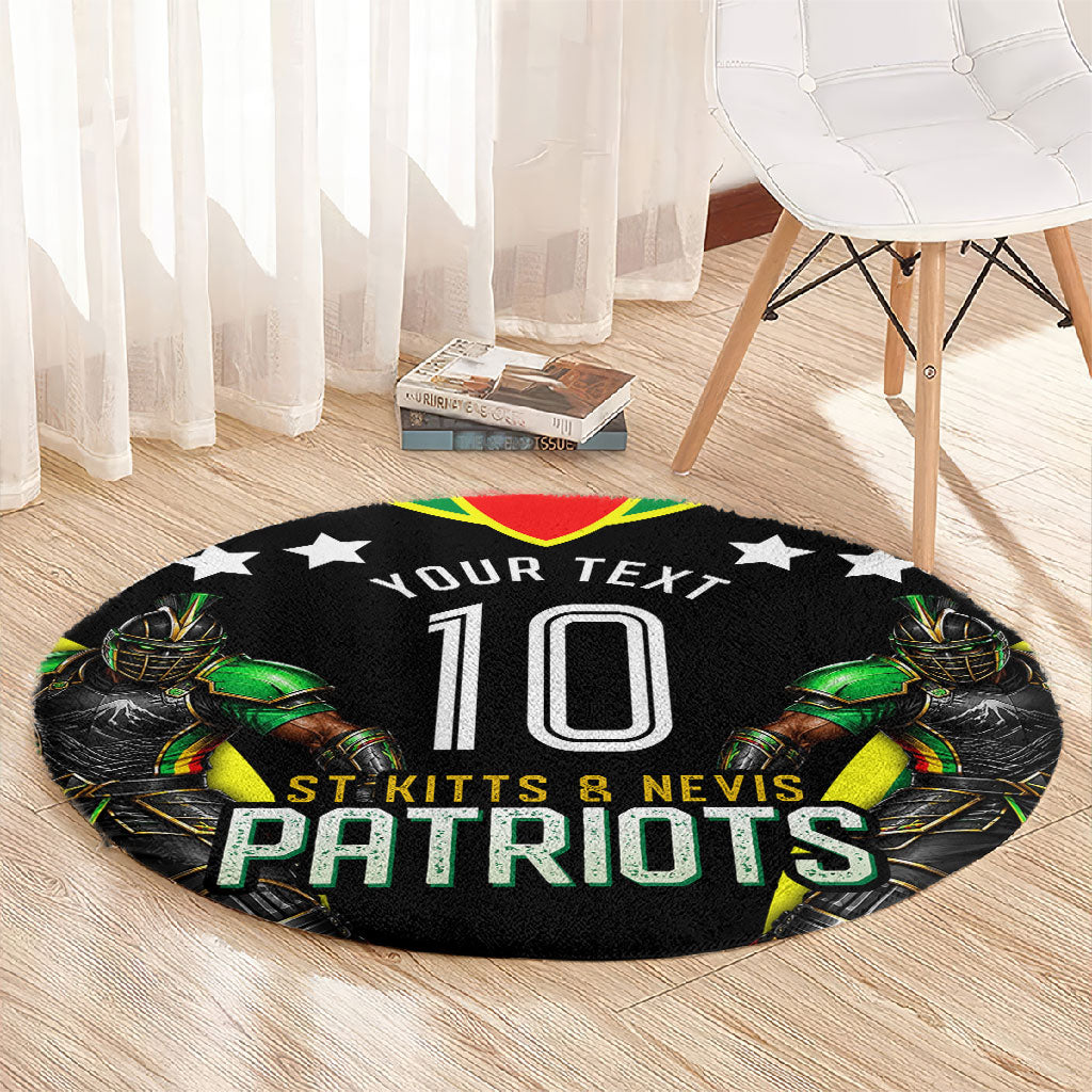 Personalized St Kitts And Nevis Patriots Cricket Round Carpet Dynamic Player Celebration Team Pride