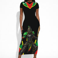 Personalized St Kitts And Nevis Patriots Cricket Short Sleeve Bodycon Dress Dynamic Player Celebration Team Pride