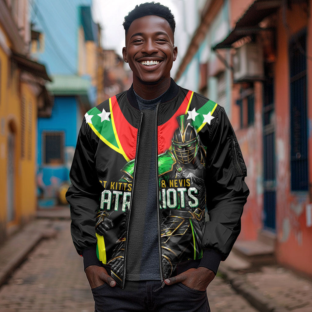 Personalized St Kitts And Nevis Patriots Cricket Sleeve Zip Bomber Jacket Dynamic Player Celebration Team Pride