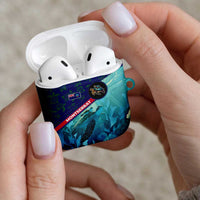 Montserrat AirPods Case with Sea Turtle Illustration Blue Underwater Ocean Design - Wonder Print Shop