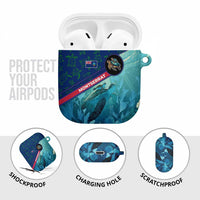 Montserrat AirPods Case with Sea Turtle Illustration Blue Underwater Ocean Design - Wonder Print Shop