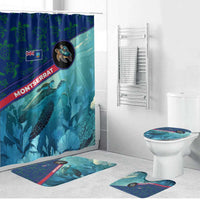 Montserrat Bathroom Set with Sea Turtle Illustration Blue Underwater Ocean Design - Wonder Print Shop