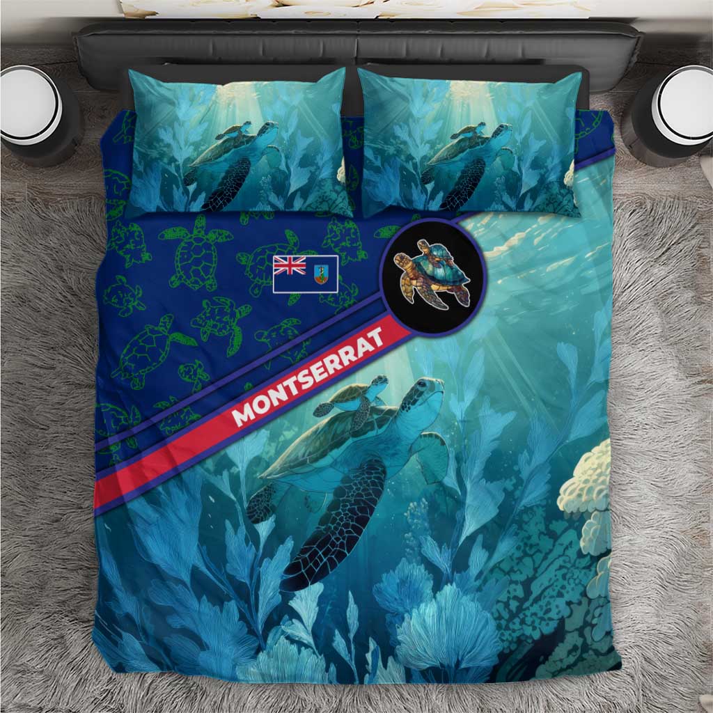 Montserrat Bedding Set with Sea Turtle Illustration Blue Underwater Ocean Design - Wonder Print Shop