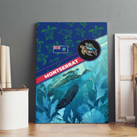 Montserrat Canvas Wall Art with Sea Turtle Illustration Blue Underwater Ocean Design - Wonder Print Shop