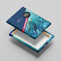 Montserrat Canvas Wall Art with Sea Turtle Illustration Blue Underwater Ocean Design - Wonder Print Shop