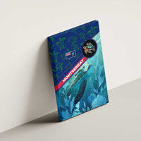 Montserrat Canvas Wall Art with Sea Turtle Illustration Blue Underwater Ocean Design - Wonder Print Shop