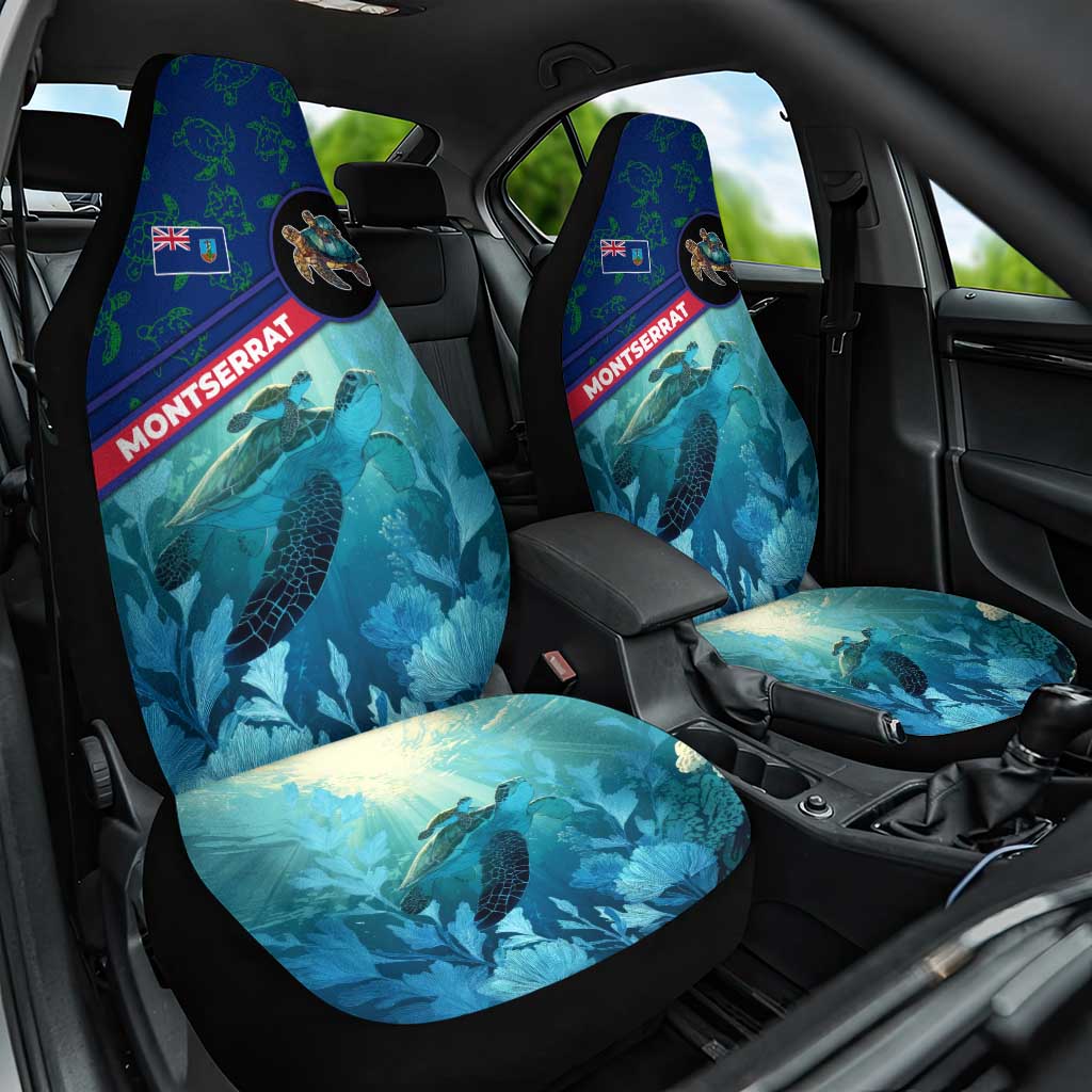 Montserrat Car Seat Cover with Sea Turtle Illustration Blue Underwater Ocean Design - Wonder Print Shop