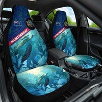 Montserrat Car Seat Cover with Sea Turtle Illustration Blue Underwater Ocean Design - Wonder Print Shop