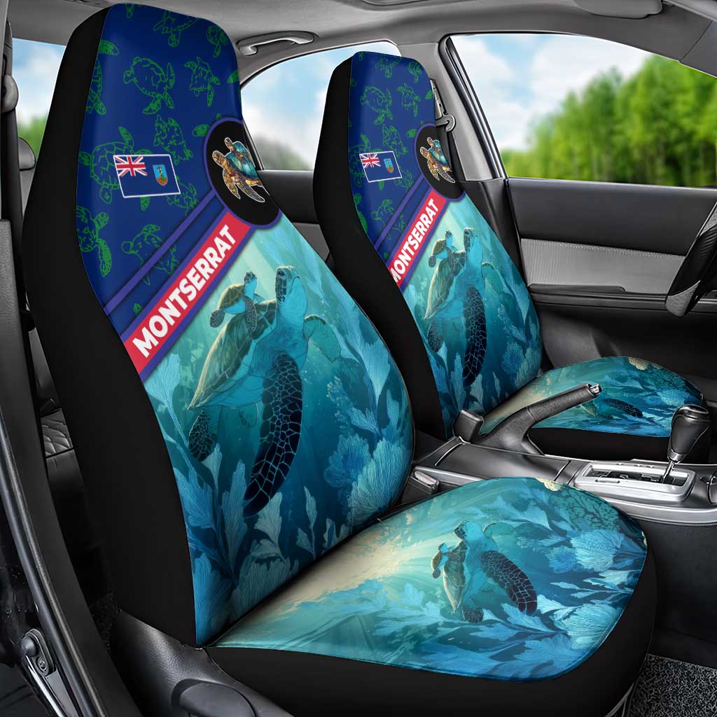Montserrat Car Seat Cover with Sea Turtle Illustration Blue Underwater Ocean Design - Wonder Print Shop