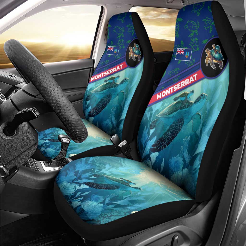 Montserrat Car Seat Cover with Sea Turtle Illustration Blue Underwater Ocean Design - Wonder Print Shop
