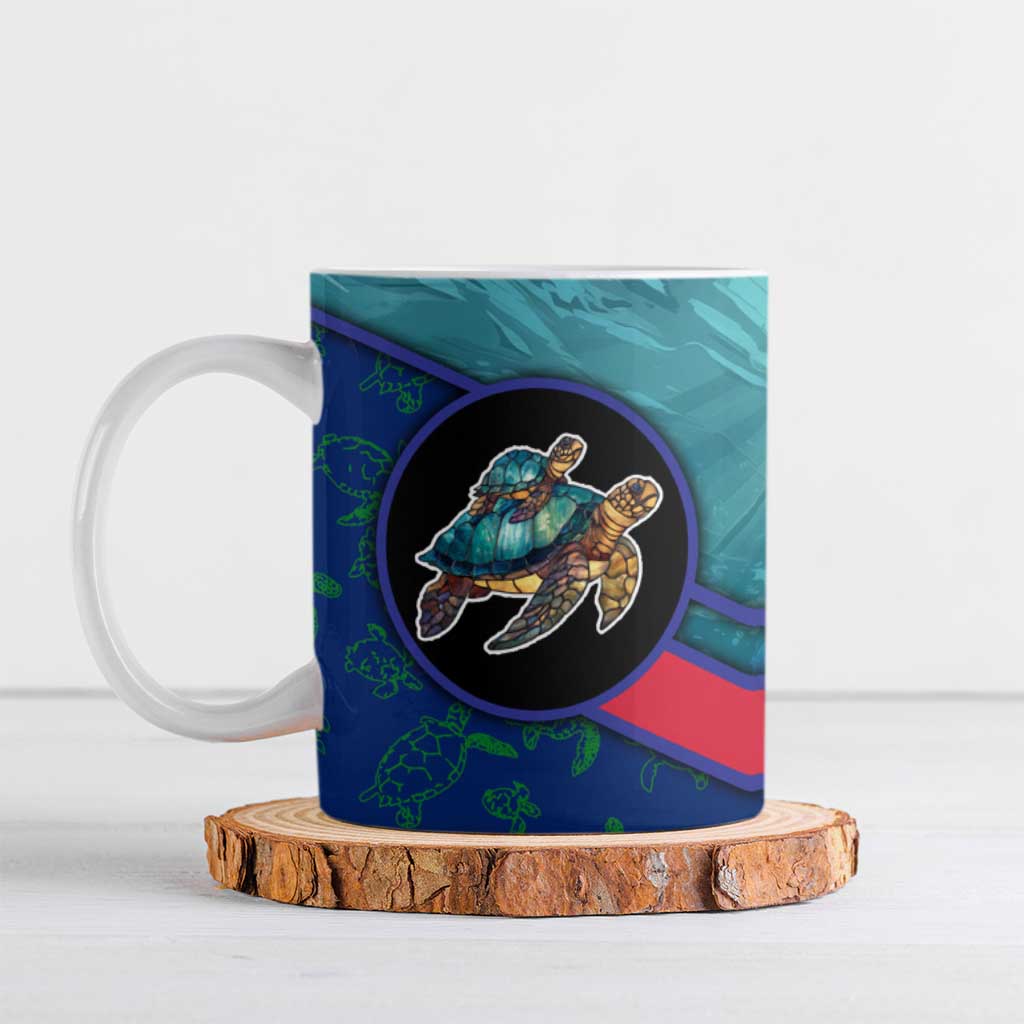 Montserrat Ceramic Mug with Sea Turtle Illustration Blue Underwater Ocean Design - Wonder Print Shop