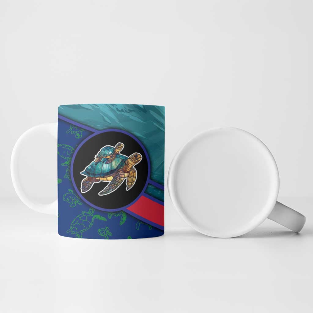 Montserrat Ceramic Mug with Sea Turtle Illustration Blue Underwater Ocean Design - Wonder Print Shop