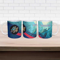 Montserrat Ceramic Mug with Sea Turtle Illustration Blue Underwater Ocean Design - Wonder Print Shop