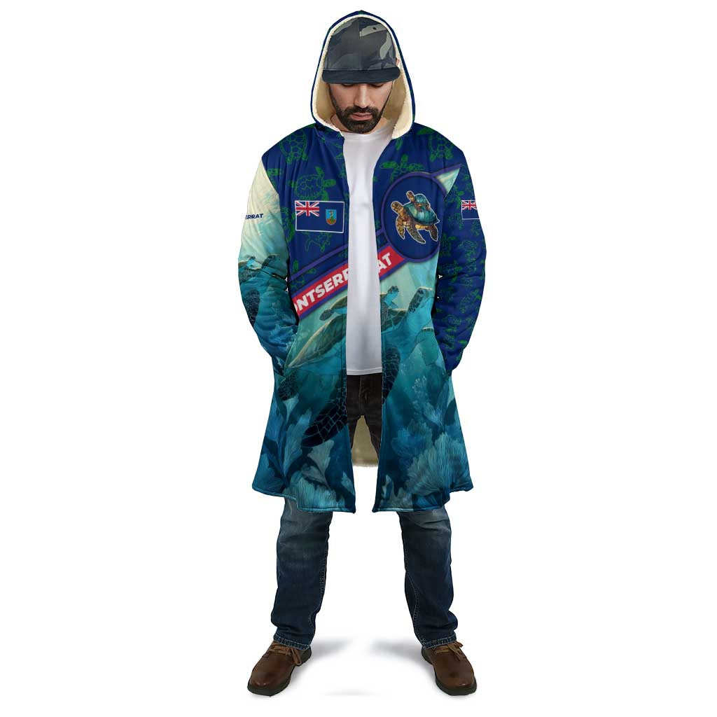 Montserrat Cloak with Sea Turtle Illustration Blue Underwater Ocean Design - Wonder Print Shop