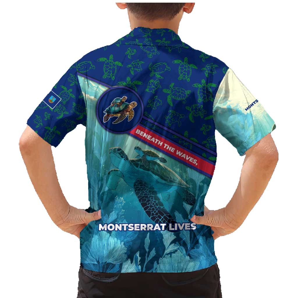 Montserrat Family Matching Mermaid Dress and Hawaiian Shirt with Sea Turtle Illustration Blue Underwater Ocean Design - Wonder Print Shop