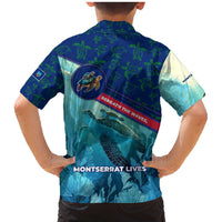 Montserrat Family Matching Mermaid Dress and Hawaiian Shirt with Sea Turtle Illustration Blue Underwater Ocean Design - Wonder Print Shop
