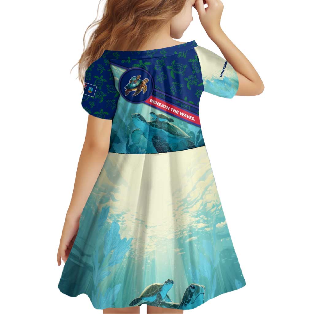 Montserrat Family Matching Off Shoulder Maxi Dress and Hawaiian Shirt with Sea Turtle Illustration Blue Underwater Ocean Design - Wonder Print Shop