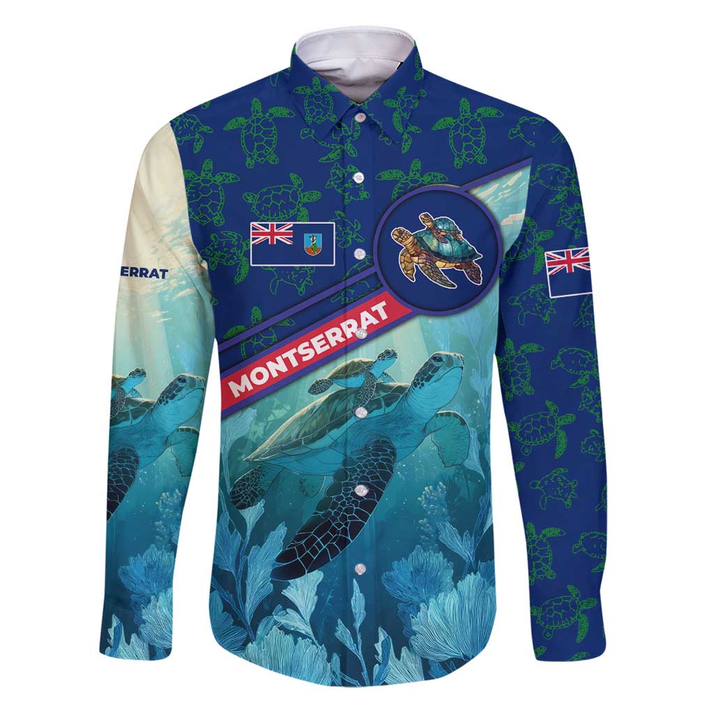 Montserrat Family Matching Puletasi and Hawaiian Shirt with Sea Turtle Illustration Blue Underwater Ocean Design - Wonder Print Shop