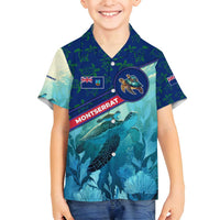Montserrat Family Matching Puletasi and Hawaiian Shirt with Sea Turtle Illustration Blue Underwater Ocean Design - Wonder Print Shop