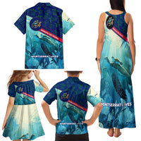 Montserrat Family Matching Tank Maxi Dress and Hawaiian Shirt with Sea Turtle Illustration Blue Underwater Ocean Design - Wonder Print Shop