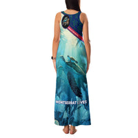Montserrat Family Matching Tank Maxi Dress and Hawaiian Shirt with Sea Turtle Illustration Blue Underwater Ocean Design - Wonder Print Shop