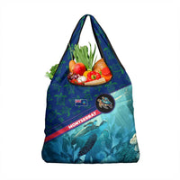 Montserrat Grocery Bag with Sea Turtle Illustration Blue Underwater Ocean Design - Wonder Print Shop