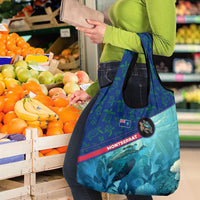 Montserrat Grocery Bag with Sea Turtle Illustration Blue Underwater Ocean Design - Wonder Print Shop