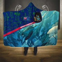 Montserrat Hooded Blanket with Sea Turtle Illustration Blue Underwater Ocean Design - Wonder Print Shop