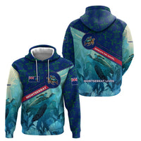 Montserrat Hoodie with Sea Turtle Illustration Blue Underwater Ocean Design - Wonder Print Shop