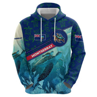 Montserrat Hoodie with Sea Turtle Illustration Blue Underwater Ocean Design - Wonder Print Shop