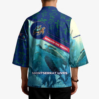 Montserrat Kimono with Sea Turtle Illustration Blue Underwater Ocean Design - Wonder Print Shop