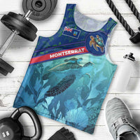 Montserrat Men Tank Top with Sea Turtle Illustration Blue Underwater Ocean Design - Wonder Print Shop