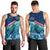 Montserrat Men Tank Top with Sea Turtle Illustration Blue Underwater Ocean Design - Wonder Print Shop
