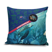 Montserrat Pillow Cover with Sea Turtle Illustration Blue Underwater Ocean Design - Wonder Print Shop