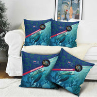 Montserrat Pillow Cover with Sea Turtle Illustration Blue Underwater Ocean Design - Wonder Print Shop