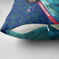 Montserrat Pillow Cover with Sea Turtle Illustration Blue Underwater Ocean Design - Wonder Print Shop