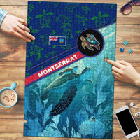 Montserrat Puzzle with Sea Turtle Illustration Blue Underwater Ocean Design - Wonder Print Shop