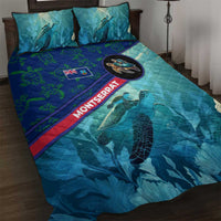 Montserrat Quilt Bed Set with Sea Turtle Illustration Blue Underwater Ocean Design - Wonder Print Shop