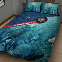 Montserrat Quilt Bed Set with Sea Turtle Illustration Blue Underwater Ocean Design - Wonder Print Shop