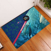 Montserrat Rubber Doormat with Sea Turtle Illustration Blue Underwater Ocean Design - Wonder Print Shop