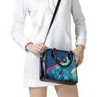 Montserrat Shoulder Handbag with Sea Turtle Illustration Blue Underwater Ocean Design - Wonder Print Shop