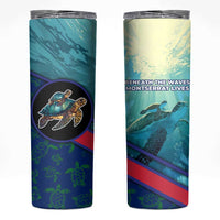 Montserrat Skinny Tumbler with Sea Turtle Illustration Blue Underwater Ocean Design - Wonder Print Shop
