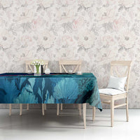 Montserrat Tablecloth with Sea Turtle Illustration Blue Underwater Ocean Design - Wonder Print Shop