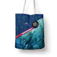 Montserrat Tote Bag with Sea Turtle Illustration Blue Underwater Ocean Design - Wonder Print Shop