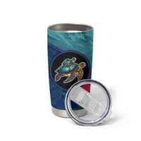 Montserrat Tumbler Cup with Sea Turtle Illustration Blue Underwater Ocean Design - Wonder Print Shop