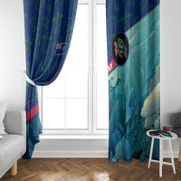 Montserrat Window Curtain with Sea Turtle Illustration Blue Underwater Ocean Design - Wonder Print Shop