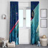 Montserrat Window Curtain with Sea Turtle Illustration Blue Underwater Ocean Design - Wonder Print Shop